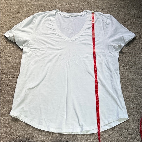 Lululemon V-Neck Tee White Sz L - Picture 5 of 6